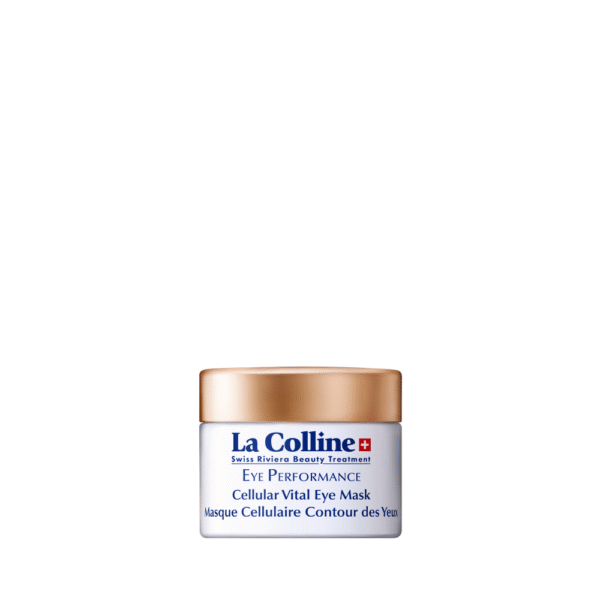 Wit en goudkleurig potje van La Colline Cellular Vital Eye Mask van 30 ml.