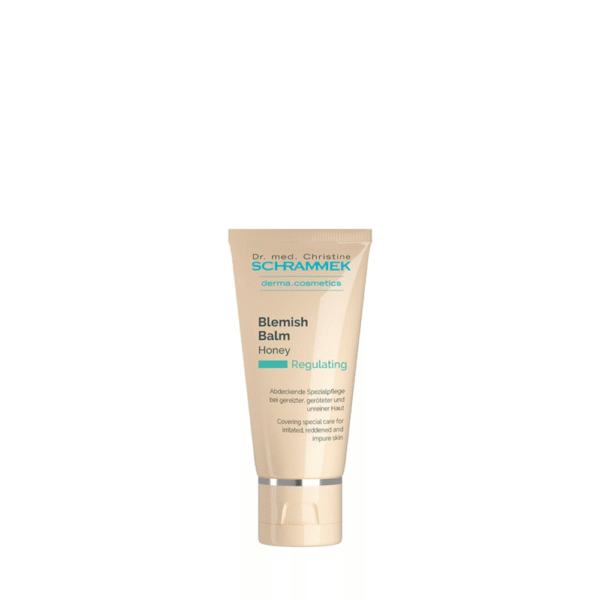 Tube van Schrammek Blemish Balm Honey 40ml tegen geïrriteerde en onzuivere huid.