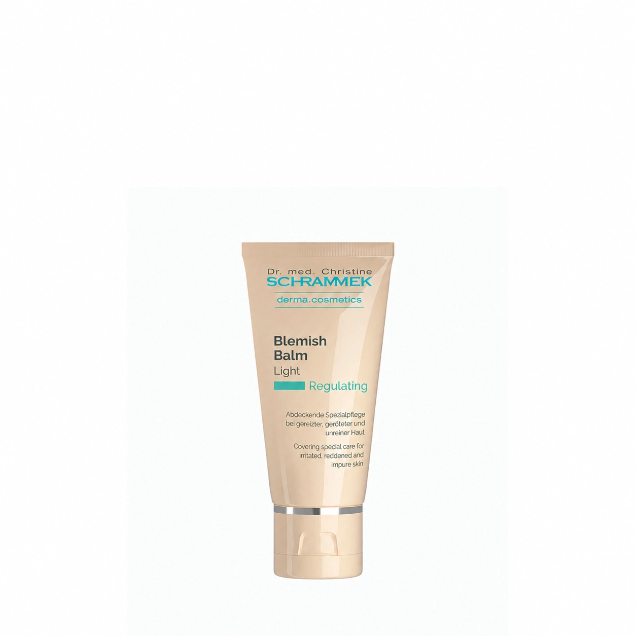 Beige tube van Dr. med. Christine Schrammek Blemish Balm Light 40ml tegen onzuiverheden.