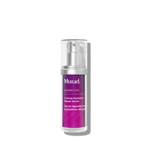 Murad Hydration Cellular Hydration Repair Serum in een paarse fles met pompje.
