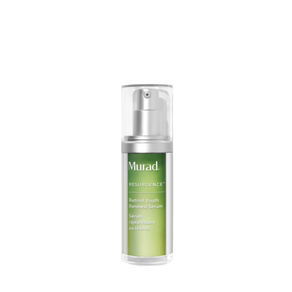 Flesje Murad Retinol Youth Renewal Serum met groene en zilveren opdruk.